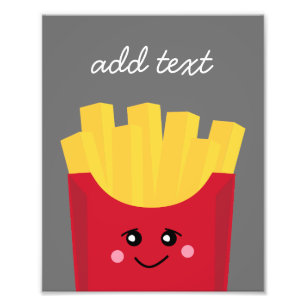 Impression Photo Cute Kawaii Fries françaises avec nom personnalisé