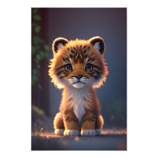 Impression Photo Cute Lion cub art