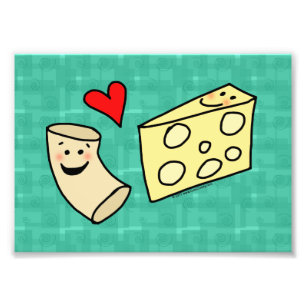 Impression Photo Cute Macaroni aime Fromage Art Imprimer