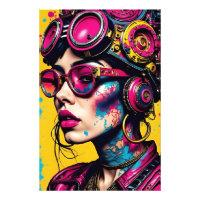 Cyberpunk Neon Rebel - Futuristic Streetwear Art