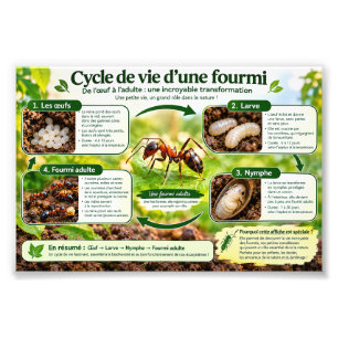 Impression Photo cycle de vie d'une fourmi
