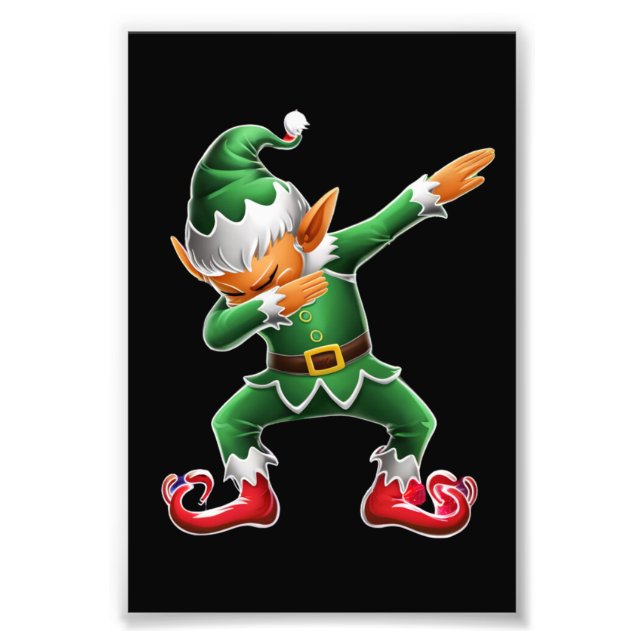 Impression Photo Dabbing Elf Costume de Noël Escouade Noël Noël Noë (Devant)