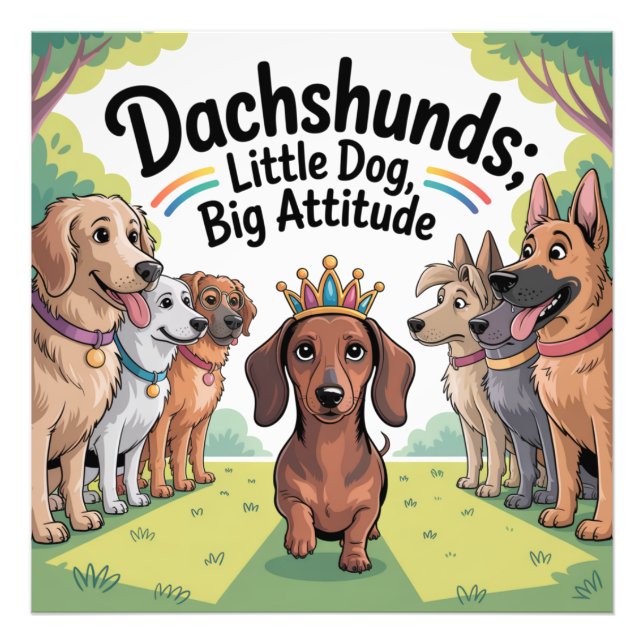 Impression Photo Dachshunds Little Dog, Big Attitude (Devant)