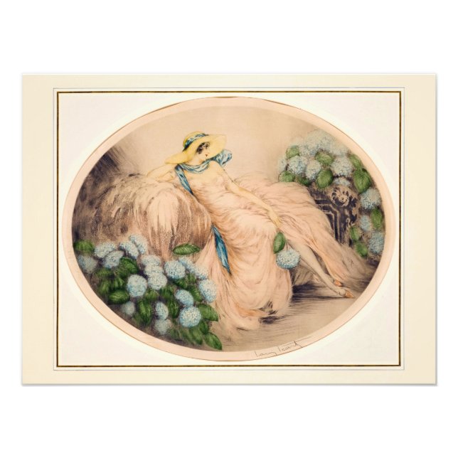 Impression Photo Dame rose de Louis Icart (Devant)