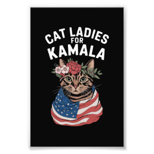 Impression Photo Dames De Chat Pour Kamala Élection De Chat Lady Ha