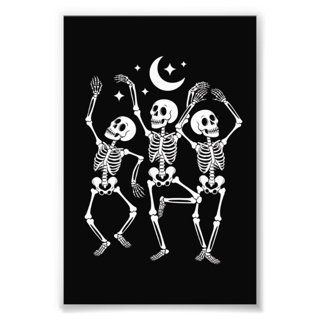 Impression Photo Dancing Skeleton Joyeux Halloween Skull d'automne (Devant)