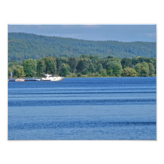 Impression Photo Dazzling Blue Lake on a bright summer day