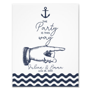 Impression Photo De cette façon, mariage de partie signe flèche dro