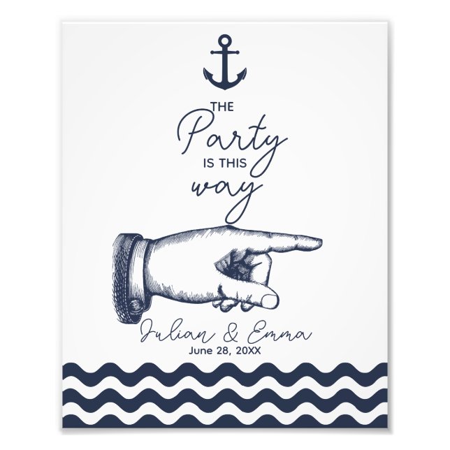 Impression Photo De cette façon, mariage de partie signe flèche dro (Devant)