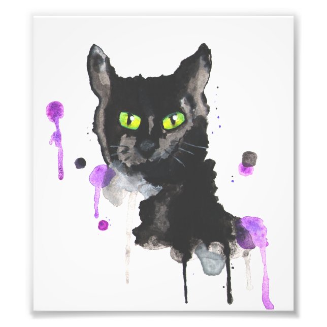 Impression photo de chat noir (Devant)