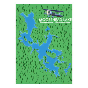 Impression photo de la carte du lac Moosehead, com