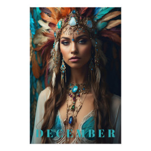 Impression Photo *~* DÉCEMBRE Boho Headdress Zircon Turquoise AP53