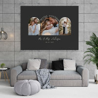 Décor de mariage multi-photo à arch en crème noir