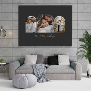 Impression Photo Décor de mariage multi-photo à arch en crème noir