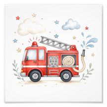 Décoration de nurserie de camion de pompiers