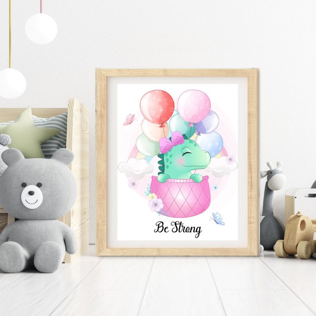 Impression Photo Décoration murale de nurserie d'animaux forts (Be Strong Animal Nursery Wall Art)