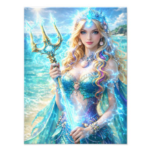 Impression Photo Déesse marine magique – Affiche fantasy océan