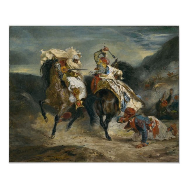 Impression Photo Delacroix Le combat des Giaour et Hassan (Devant)