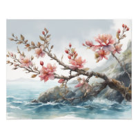 Délicat Fleurs de cerisier Aquarelle Peinture