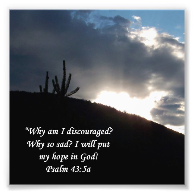 Impression Photo Desert Scene Psaume 43:5 Encouragement Imprimer (Devant)