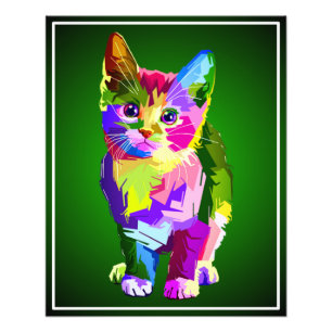 Impression Photo Design prismatique Stylisé Kitten-32345