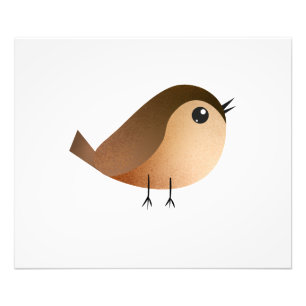 Impression Photo Dessin animé d'oiseau moineau mignon