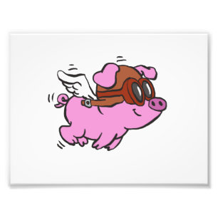 Impression Photo Dessin de vol de cochon rose  choisir la couleur a