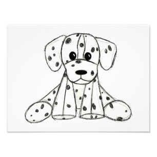 Impression Photo Dessin simple de contour de chien Dalmatien rembou