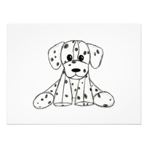 Impression Photo Dessin simple de contour de chien en peluche dalma
