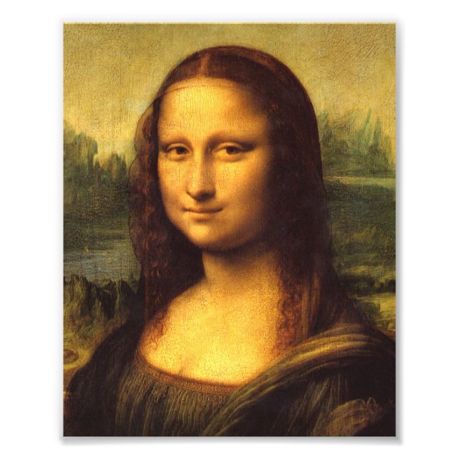 Impression Photo Détail de la tête de Mona Lisa - Leonardo Da Vinci (Devant)