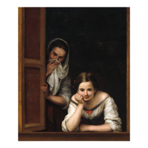 Impression Photo Deux femmes à la fenêtre par Bartolome Esteban Mur