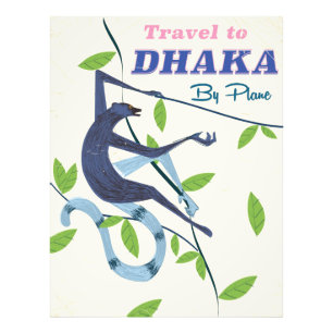 Impression Photo Dhaka, affiche vintage des vacances au Bangladesh.