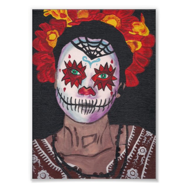 Impression Photo Dia De Los Muertos Dame Rouge (Devant)