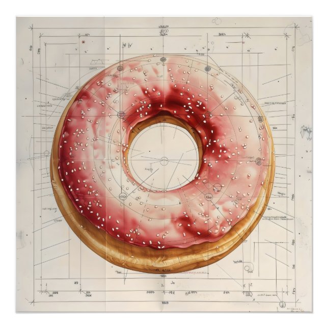 Impression Photo Diagramme de boulangerie de noix de Doughnut (Devant)
