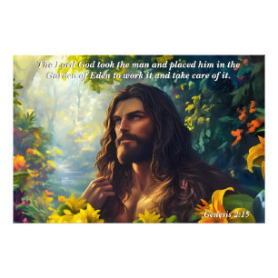 Impression Photo Dieu a placé l'homme dans le jardin, Dieu et Verse