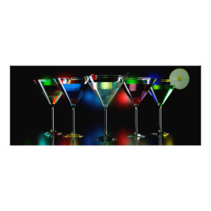 Impression Photo Différents cocktails dans des lunettes à martini é