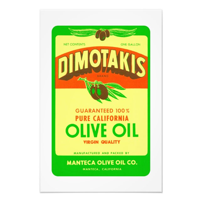Impression Photo Dimotakis Family Olive Oil Co. Manteca, CA (Devant)