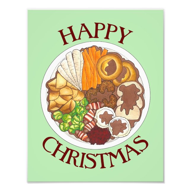 Impression Photo Dîner de Noël UK Festive British Food (Devant)
