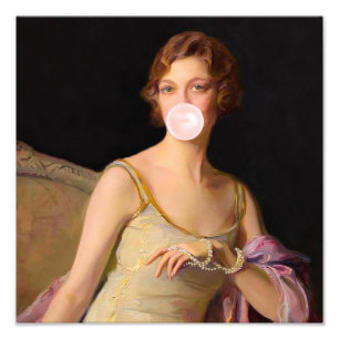 Impression Photo Diva Bubble Gum en robe jaune 