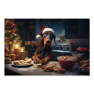 Impression Photo Doberman Christmas Cookies Festive Holiday