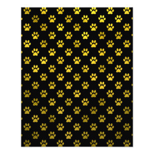 Impression Photo Dog Empreinte de patte Gold Black Arrière - plan 