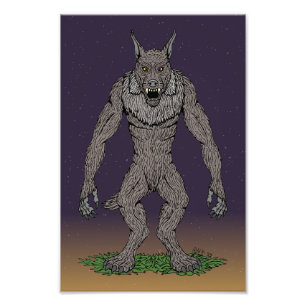 Impression Photo Dogman Cryptid ou Werewolf