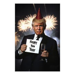 Impression Photo Donald Trump célèbre le style du Nouvel An
