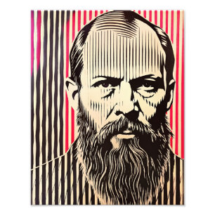 Impression Photo Dostoevsky dans le style d'illusion optique BAUHAU