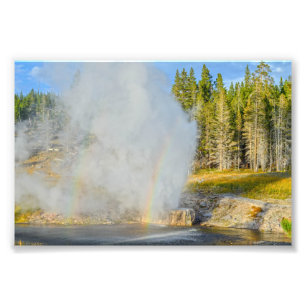 Impression Photo Double arc-en-ciel à Riverside Geyser, Yellowstone