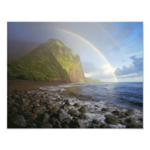 Impression Photo Double arc-en-ciel sur les falaises du Nord