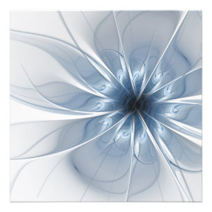 Impression Photo Doux et tendreté bleu fleur imaginaire fractal cu