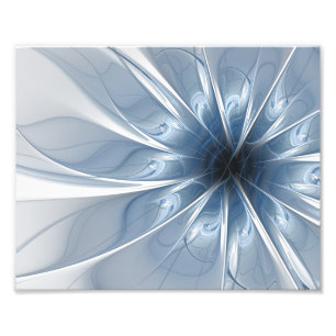 Impression Photo Doux et tendreté bleu fleur imaginaire fractal cu
