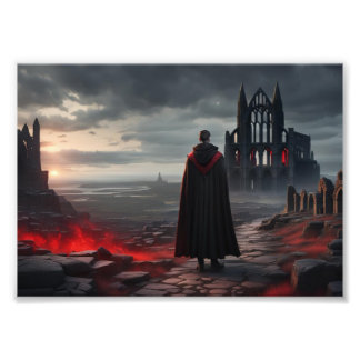 Impression Photo Dracula marche vers les ruines de l'abbaye de Whit