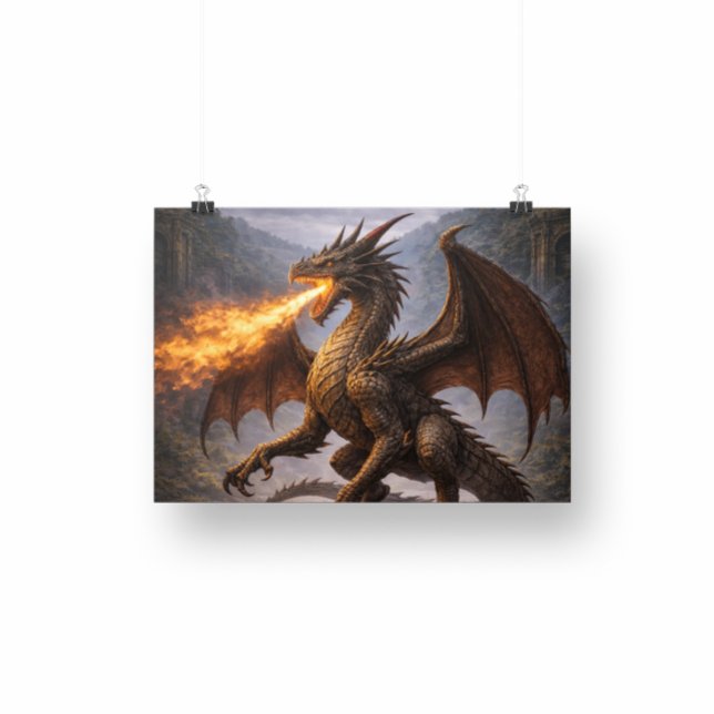 Impression Photo Dragon Battle Home & Gaming Room Decor (Créateur téléchargé)
